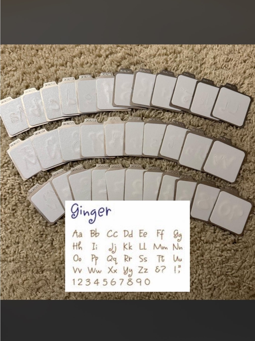 QuicKutz Retired Ginger Classic Upper, Lowercase, and Number Die Set
